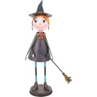 Something Different Metal Witch With Broom Ornament