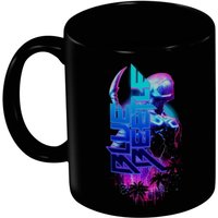 Blue Beetle Palm Trees Mug in Black