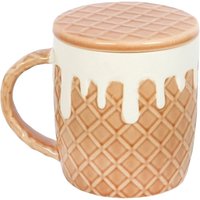 Something Different Mug & Coaster Set in Medium Beige