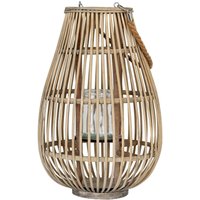 Hill Interiors Ellipse Wicker Lantern in Brown