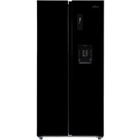 Willow Freestanding 430L Total No Frost with Water Dispenser No Frost American Style Fridge Freezer in Black