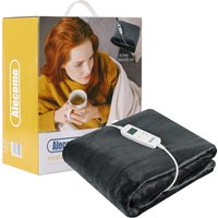 Alecome Women's Electric Heated Throw Blanket Washable 220gsm Fleece Remote Timer in Dark Grey