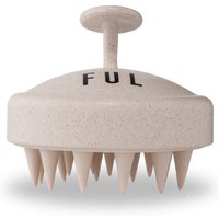 FUL Scalp Massager Brush White - Silicone Exfoliator for Hair Growth, Flakes & Deep Cleansing in Beige