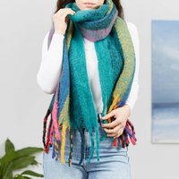 My Posh Shop Women's Rainbow Stripes Scarf