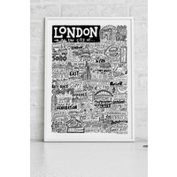 Sketchbook Design London Landmarks A3 Print - White Frame