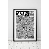Sketchbook Design Yorkshire Landmarks A3 Print - Black Frame