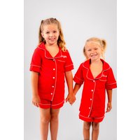 Lulabay Personalised Jersey Short Pyjamas in Red | Size: 11-12 Years