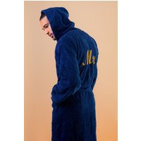 Lulabay Men's Personalised MR Terry Towelling Robe in Navy | Size: Large/XL