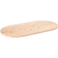 Berkfield Home Table Top 100x50x2.5 cm Solid Wood Pine Oval in Brown