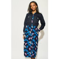 Dals Hart Women's Two-Tone denim & Print Midi Dress in Navy | Size: Medium
