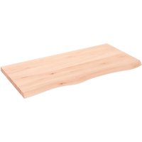 Berkfield Home Wall Shelf 100x50x(2-4) cm Untreated Solid Wood Oak in Brown