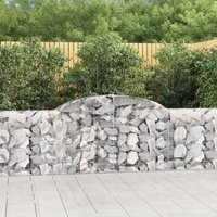 Berkfield Home Arched Gabion Baskets 6 pcs 300x30x80/100 cm Galvanised Iron in Silver
