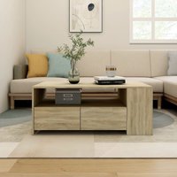 Berkfield Home Coffee Table Sonoma Oak 102x55x42 cm Engineered Wood in Brown | Size: 102 x 55 x 42 cm