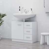 Berkfield Home Sink Cabinet White 63x30x54 cm Engineered Wood | Size: 63 x 30 x 54 cm