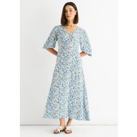 Floral Print Viscose Midi Dress