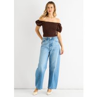 Puff Sleeve Shirred Cotton Top