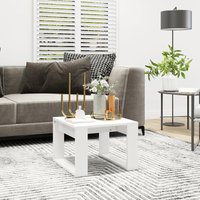 Berkfield Home Side Table White 50x50x35 cm Engineered Wood | Size: 50 x 50 x 35 cm