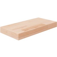 Berkfield Home Shelf Board 40x20x4 cm Untreated Solid Wood Oak in Brown | Size: 40 x 20 x 4 cm