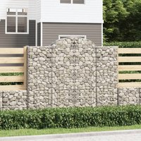 Berkfield Home Arched Gabion Baskets 5 pcs 200x50x160/180 cm Galvanised Iron in Silver