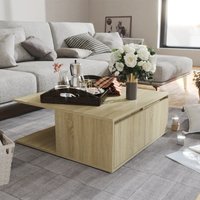Berkfield Home Coffee Table Sonoma Oak 80x80x31 cm Engineered Wood in Brown | Size: 80 x 80 x 31 cm