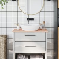 Berkfield Home Bathroom Countertop 80x40x2.5 cm Solid Wood Beech in Brown