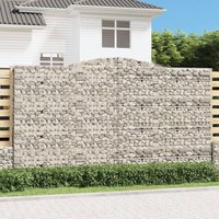Berkfield Home Arched Gabion Baskets 4 pcs 400x30x220/240 cm Galvanised Iron in Silver
