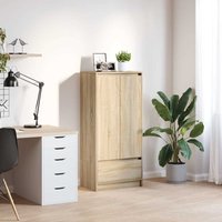 Berkfield Home Cabinet with Drawer Sonoma Oak 55.5x34x119.5 cm Engineered Wood in Brown