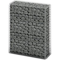 Berkfield Home Gabion Basket with Lids Galvanised Wire 100 x 80 x 30 cm in Silver