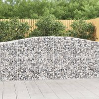 Berkfield Home Arched Gabion Basket 400x50x100/120 cm Galvanised Iron in Silver