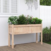 Berkfield Home Garden Planter with Legs 110x31x70 cm Solid Wood Pine in Brown | Size: 110 x 31 x 70 cm