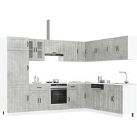 Berkfield Home 14 Piece Kitchen Cabinet Set Lucca Concrete Grey Engineered Wood