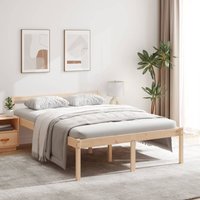 Berkfield Home Bed Frame 140x190 cm Solid Wood Pine in Brown