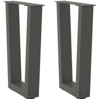 Berkfield Home Dining Table Legs V-Shape 2 pcs Anthracite 28x(42-43.3) cm Steel in Black