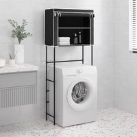 Berkfield Home 2-Tier Storage Rack over Laundry Machine Black 71x29.5x170.5 cm Iron