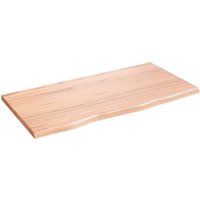 Berkfield Home Wall Shelf Light Brown 80x40x2 cm Treated Solid Wood Oak | Size: 80 x 40 x 2 cm