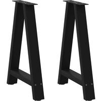 Berkfield Home Coffee Table Legs A-Shaped 2 pcs Black 50x(72-73) cm Steel in Black
