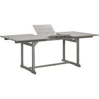 Berkfield Home Garden Dining Table (150-200)x100x75 cm Solid Acacia Wood in Grey
