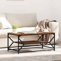 Berkfield Home Coffee Table with Shelf - Old Wood, 90x50x40 cm, Engineered Wood in Brown | Size: 90 x 50 x 40 cm