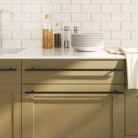 Berkfield Home Cabinet Handles 10 pcs Black 480 mm Stainless Steel