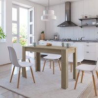 Berkfield Home Dining Table Sonoma Oak 120x60x76 cm Engineered Wood in Brown | Size: 120 x 60 x 76 cm