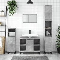 Berkfield Home Bathroom Cabinet Concrete Grey 80x33x60 cm Engineered Wood | Size: 80 x 33 x 60 cm
