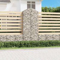 Berkfield Home Arched Gabion Basket 100x50x220/240 cm Galvanised Iron in Silver