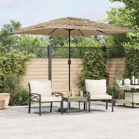 Berkfield Home Garden Parasol with Steel Pole Brown 248x248x248 cm | Size: 248 x 248 x 248 cm