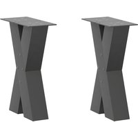 Berkfield Home Coffee Table Legs X-Shaped 2 pcs Anthracite 28x(42-43) cm Steel