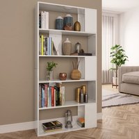 Berkfield Home Book Cabinet/Room Divider High Gloss White 80x24x159 cm Engineered Wood | Size: 80 x 24 x 159 cm