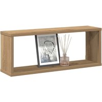 Berkfield Home Wall Cube Shelves 2 pcs Artisan Oak 60x15x23 cm Engineered Wood in Brown | Size: 60 x 15 x 23 cm