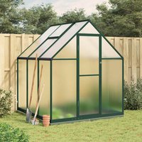 Berkfield Home Greenhouse with Base Frame Green 169x169x202 cm Aluminium | Size: 169 x 169 x 202 cm