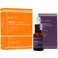 dr. Eve Ryouth Women's Wrinkle Renew Ultra Concentrated Anti-Aging Serum 15ml + 24K Gold + Antioxidant Hydrating Eye Treatments Pads in Clear