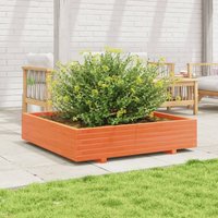 Berkfield Home Garden Planter Wax Brown 110x110x26.5 cm Solid Wood Pine