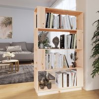 Berkfield Home Book Cabinet/Room Divider 80x25x132 cm Solid Wood Pine in Brown | Size: 80 x 25 x 132 cm